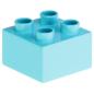 Preview: LEGO Duplo - Brick 2 x 2 3437 Medium Azure