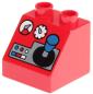 Preview: LEGO Duplo - Brick 2 x 2 x 1 1/2 Slope 45 6474pb20 Joystick