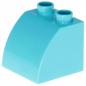 Preview: LEGO Duplo - Brick 2 x 2 x 1 1/2 with Curved Top 11170 Medium Azure