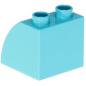 Preview: LEGO Duplo - Brick 2 x 2 x 1 12 with Curved Top 11170 Medium Azure