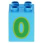 Preview: LEGO Duplo - Brick 2 x 2 x 2 Number 0 31110pb129 Dark Azure