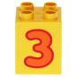 Preview: LEGO Duplo - Brick 2 x 2 x 2 Number 3 31110pb075 Yellow