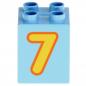 Preview: LEGO Duplo - Brick 2 x 2 x 2 Number 7 31110pb130 Medium Blue