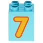 Preview: LEGO Duplo - Brick 2 x 2 x 2 Number 7 31110pb130 Medium Azure