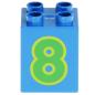 Preview: LEGO Duplo - Brick 2 x 2 x 2 Number 8 31110pb080 Blue