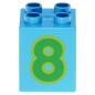 Preview: LEGO Duplo - Brick 2 x 2 x 2 Number 8 31110pb080 Dark Azure