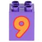 Preview: LEGO Duplo - Brick 2 x 2 x 2 Number 9 31110pb081 Dark Purple