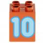 Preview: LEGO Duplo - Brick 2 x 2 x 2 Number 10 31110pb082 Dark Orange