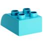 Preview: LEGO Duplo - Brick 2 x 3 with Curved Top 2302 Medium Azure