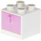 Preview: LEGO Duplo - Furniture Cabinet with Drawer 4890/4891 White/Bright Pink