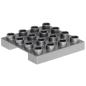 Preview: LEGO Duplo - Pallet 4 x 4 Smooth Side Flat Silver 98458