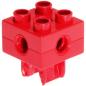 Preview: LEGO Duplo - Toolo Brick 2 x 2 with Holes and Clip 74957c01 Red