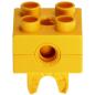 Preview: LEGO Duplo - Toolo Brick 2 x 2 with Holes and Clip 74957c01 Yellow