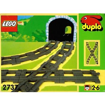 LEGO Duplo 2737 - Schienen und Kreuzung (dark gray / altes dunkelgrau)