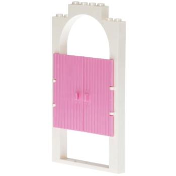 LEGO Belville Parts - Wall, Door 33227/3644 White/Bright Pink