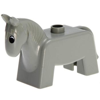 LEGO Duplo - Animal Horse 4009pb02 Light Gray