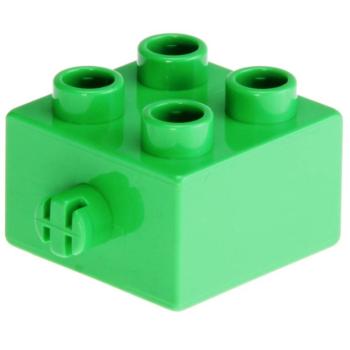 LEGO Duplo - Brick 2 x 2 with Pin 3966 Bright Green