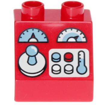 LEGO Duplo - Brick 2 x 2 x 1 1/2 Slope 45 6474pb36 Joystick