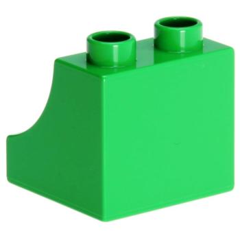 LEGO Duplo - Brick 2 x 2 x 1 1/2 with Curve 11169 Bright Green