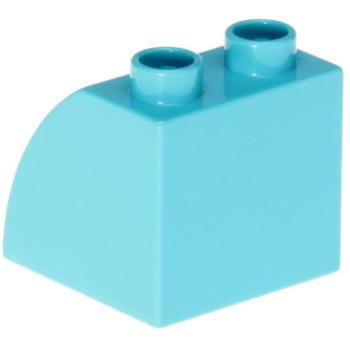LEGO Duplo - Brick 2 x 2 x 1 12 with Curved Top 11170 Medium Azure
