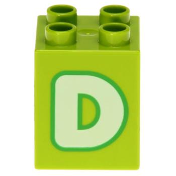 LEGO Duplo - Brick 2 x 2 x 2 Letter D 31110pb147