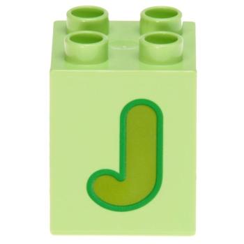 LEGO Duplo - Brick 2 x 2 x 2 Letter J 31110pb164