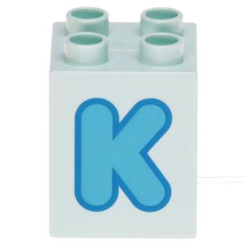 LEGO Duplo - Brick 2 x 2 x 2 Letter K 31110pb153