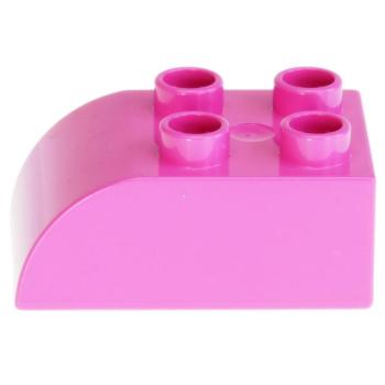 LEGO Duplo - Brick 2 x 3 with Curved Top 2302 Dark Pink