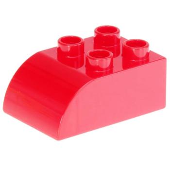 LEGO Duplo - Brick 2 x 3 with Curved Top 2302 Red