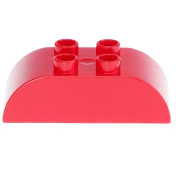 LEGO Duplo - Brick 2 x 4 Curved Top 98223 Red