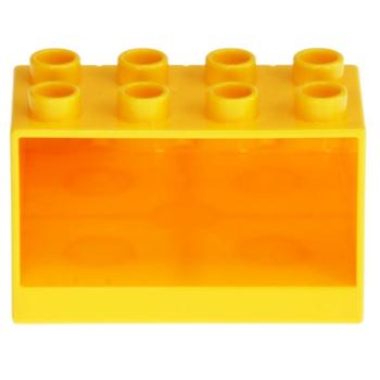 LEGO Duplo - Brick 4 x 4 x 2 Slope Shingled 18814 Yellow