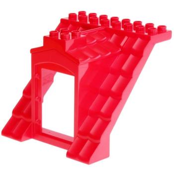 LEGO Duplo - Building Roof Sloped 8 x 8 x 8 51384c01 Red