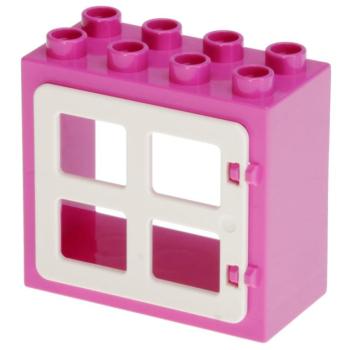LEGO Duplo - Building Window 61649/90265 Dark Pink White