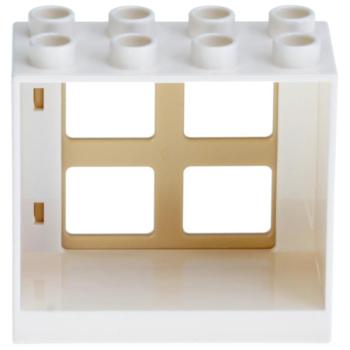 LEGO Duplo - Building Window 61649/90265 White/Tan