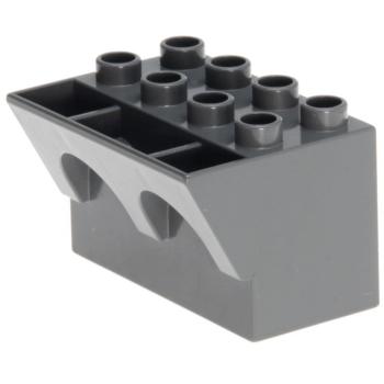 LEGO Duplo - Castle Brick 3 x 4 x 2 with Arched Parapet 51732 Dark Bluish Gray