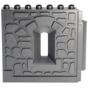 LEGO Duplo - Castle Building Wall 1 x 8 x 6 with Window Opening 51697 Dark Bluish Gray