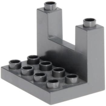 LEGO Duplo - Castle Plate 3 x 4 x 2 1/3 Rampart Dark Bluish Gray