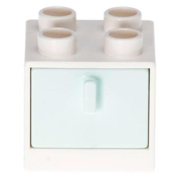 LEGO Duplo - Furniture Cabinet with Drawer 4890/4891 White/Light Aqua