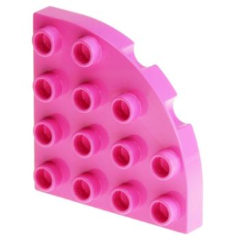 LEGO Duplo - Plate Round Corner 4 x 4 98218 Dark Pink