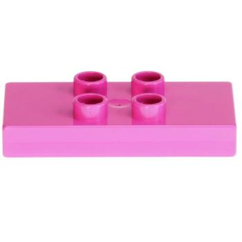 LEGO Duplo - Tile, Modified 2 x 4 x 1/2 (Thick) 6413 Dark Pink