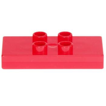 LEGO Duplo - Tile, Modified 2 x 4 x 1/2 (Thick) 6413 Red