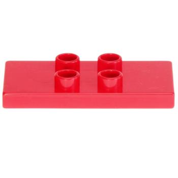 LEGO Duplo - Tile, Modified 2 x 4 x 1/3 (Thin) 4121 Red