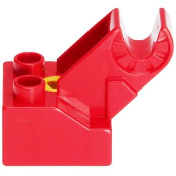 LEGO Duplo - Toolo Brick 2 x 2 with Angled Bracket with Clip and Screw 6285c01 Red
