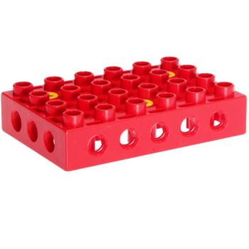LEGO Duplo - Toolo Brick 4 x 6 with 3 Screws 31345c01 Red