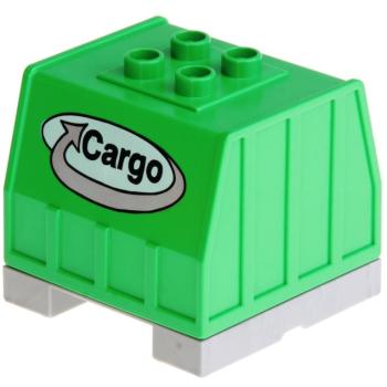 LEGO Duplo - Train Freight Container 42400c01pb01 Bright Green