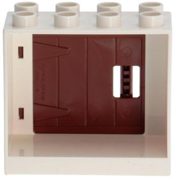LEGO Duplo - Building Window 61649/87653 White Reddish Brown