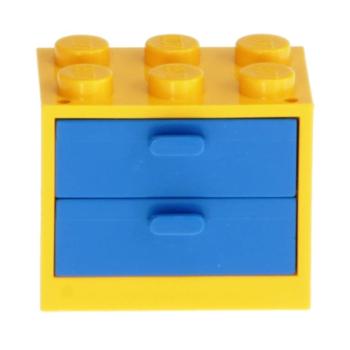LEGO Parts - Container, Cupboard 2 x 3 x 2 4532a/4536 Yellow/Blue