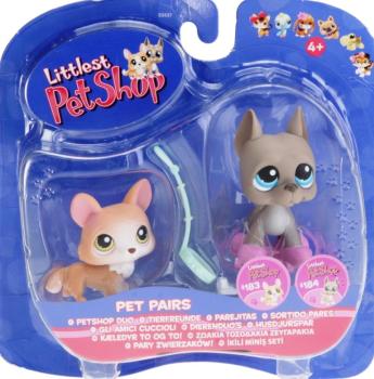 Littlest Pet Shop - Pet Pairs - 0183 Corgi, 0184 Great Dane