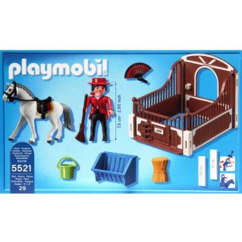 Playmobil - 5521 Andalusian horse box with white-brown