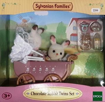 Sylvanian Families 2206 - Chocolate Rabbit Twins Set